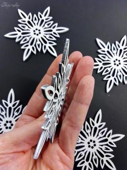 Baumschmuck Holz Schneeflocken weiß